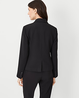The Petite Shorter Single Button Blazer in Fluid Crepe