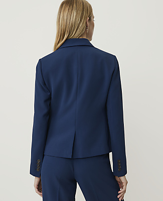 The Petite Shorter Single Button Blazer in Fluid Crepe