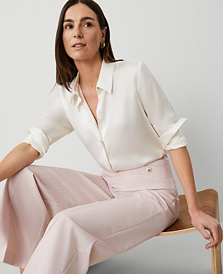 Petite Satin Modern Shirt