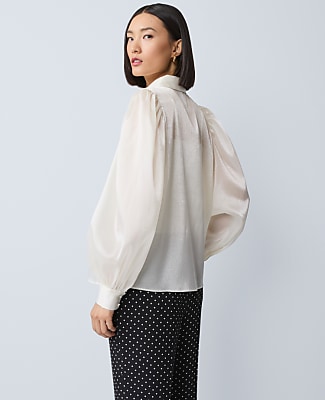 Organza Voluminous Collared Shirt