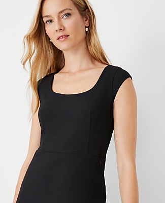 The Petite Scoop Neck Sheath Dress in Bi-Stretch — Curvy Fit