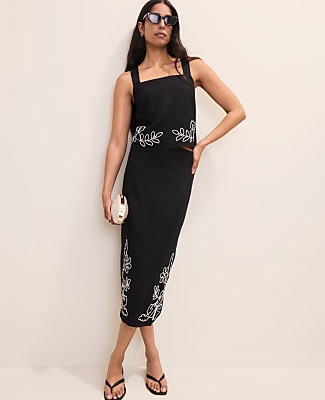 Embroidered Square Neck Tank Top