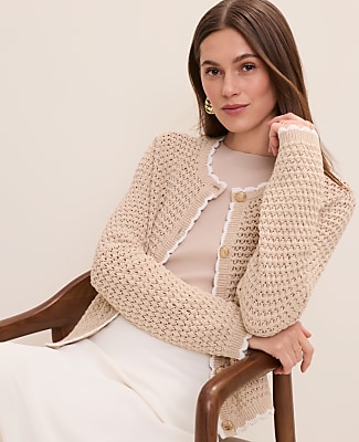 Scalloped Trim Cardigan