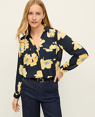 Petite Floral Camp Shirt