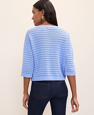 Pointelle Boatneck Sweater