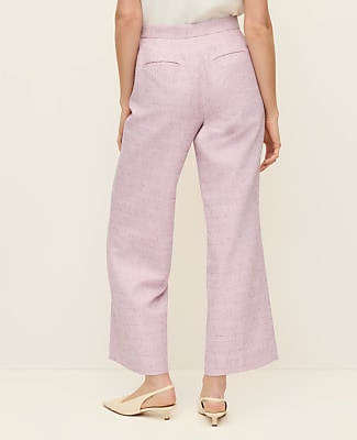 The Petite Side Zip Straight Pant in Tweed
