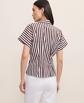 Striped Pleated Blouse