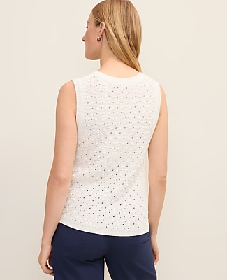 Weekend Popcorn Stitch Sweater Shell