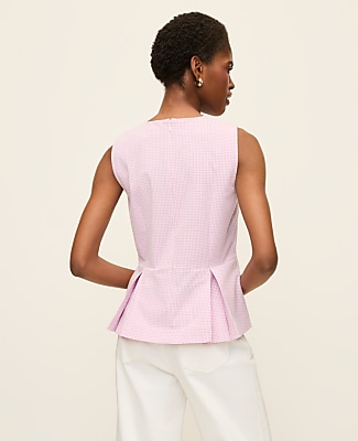 Gingham Peplum Top
