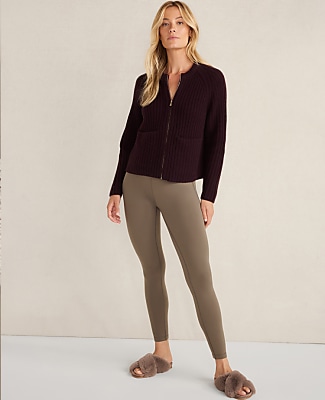 Haven Well Within Cashmere Shaker Bomber Sweater Jacket