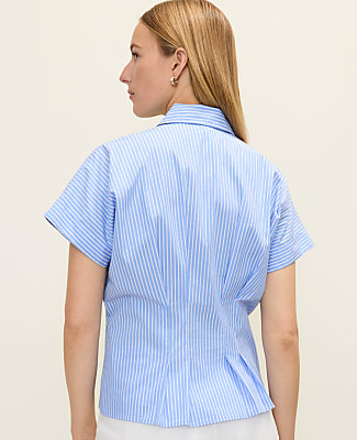 Striped Pleated Blouse