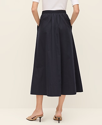 Weekend Drawstring Waist Midi Skirt