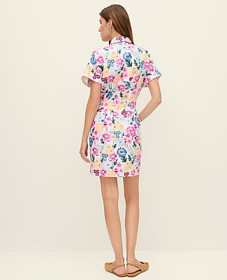 Weekend Floral Linen Blend Shirtdress
