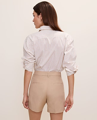 The Petite City Short in Linen Blend
