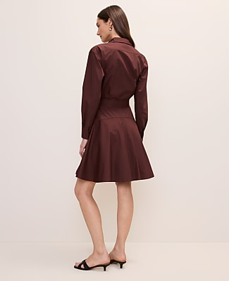 Petite Belted Collared Shirtdress