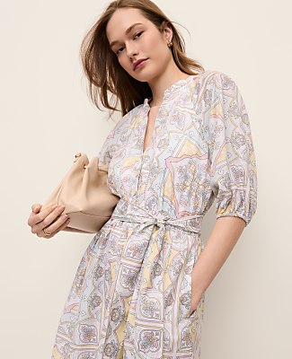 Petite Paisley Flare Dress