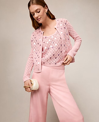 Sequin Open Cardigan