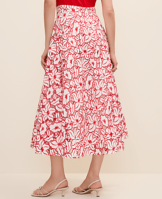 Eyelet Full Midi Skirt