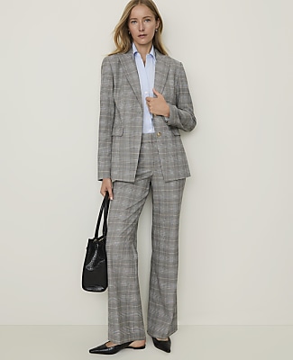 The Plaid Fitted Long Blazer