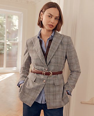 The Plaid Fitted Long Blazer