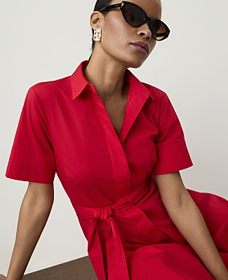 Collared Flare Midi Shirtdress