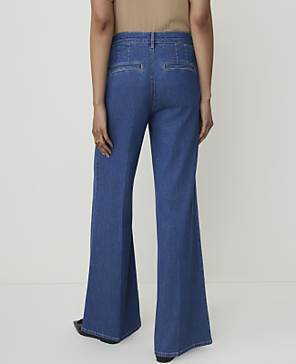 The Pleated Denim Palazzo Trouser
