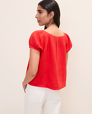 Gathered Tie Neck Top