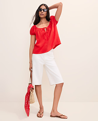 Gathered Tie Neck Top