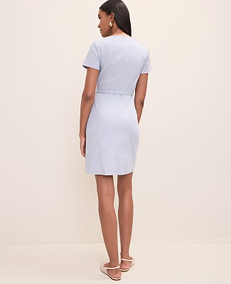 Striped Crew Neck Flare Dress