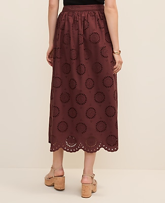 Weekend Eyelet Gathered Maxi Skirt