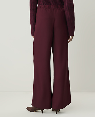The Petite Drawstring Wide-Leg Pant in Satin