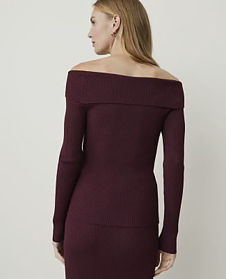 Hardware Embellished Off-The-Shoulder Top