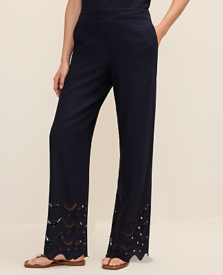 The Petite Easy Wide-Leg Pant in Linen Blend
