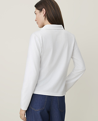 Weekend Split Neck Polo Top