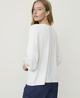 Lace Trim Sleeve Blouse
