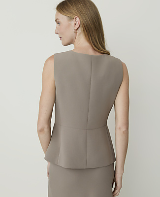 The V-Neck Vest in Textured Crepe