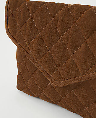 Weekend Quilted Suede Envelope Clutch