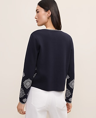 Petite Embroidered Ann Cardigan