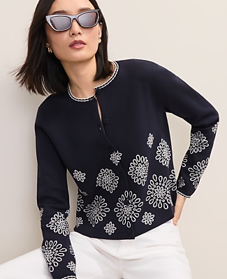 Petite Embroidered Ann Cardigan