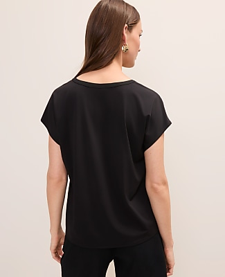Lace Trim Mixed Media Top