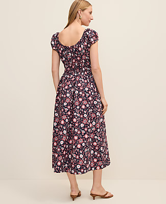 Petite Floral Smocked Midi Dress