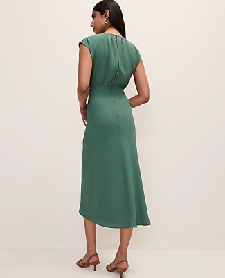 Petite Gathered Midi Dress