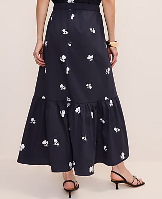 Petite Sequin Embellished Tiered Maxi Skirt