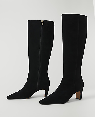 Suede Skinny Heel Tall Boot