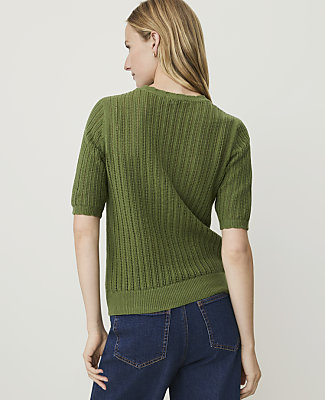 Weekend Pointelle Trim Sweater