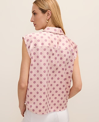 Geo Collared Satin Blouse