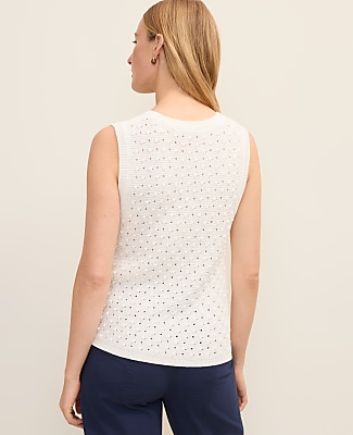Petite Weekend Popcorn Stitch Sweater Shell
