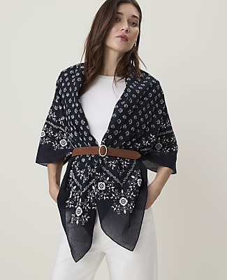Ann Taylor Wrap Poncho In Night Sky