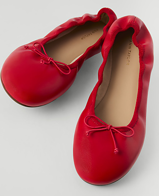 Weekend Leather Bow Ballet Flat