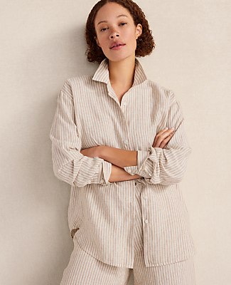 Ann Taylor Haven Well Within The Daily Shirt in Everweave Linen Stripe